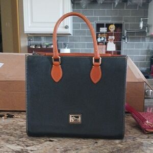 Black and Tan Leather Handbag